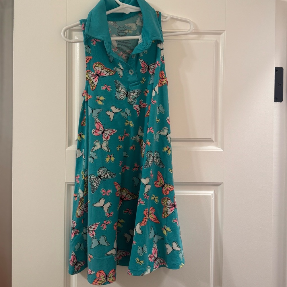 Wonder Nation Teal Dress with Butterfly Pattern